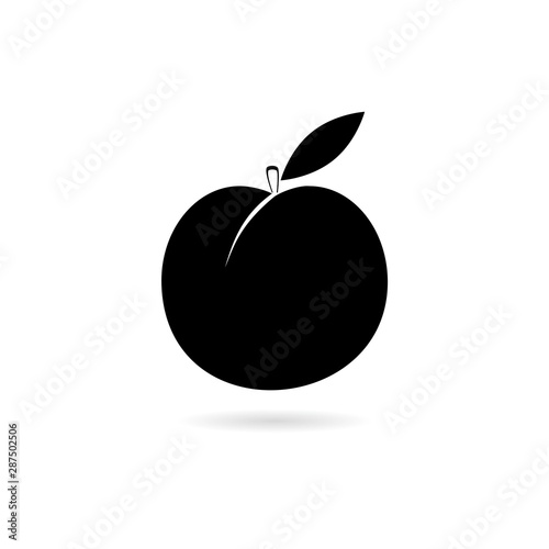 Peach icon isolated on white background