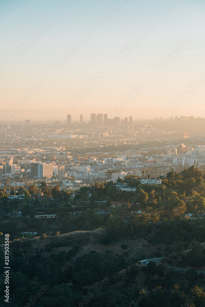 Evening view from Griffith Observatory, in Los Angeles, California