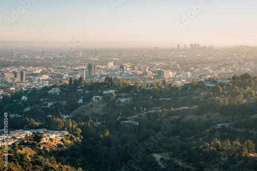 Evening view from Griffith Observatory  in Los Angeles  California
