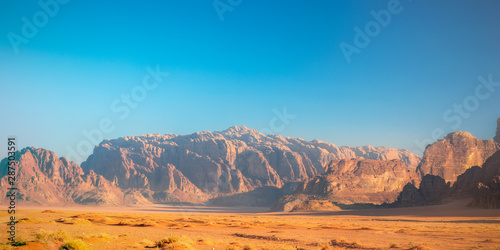 Wadi Rum - Central Plateau by Morning Golden Hour