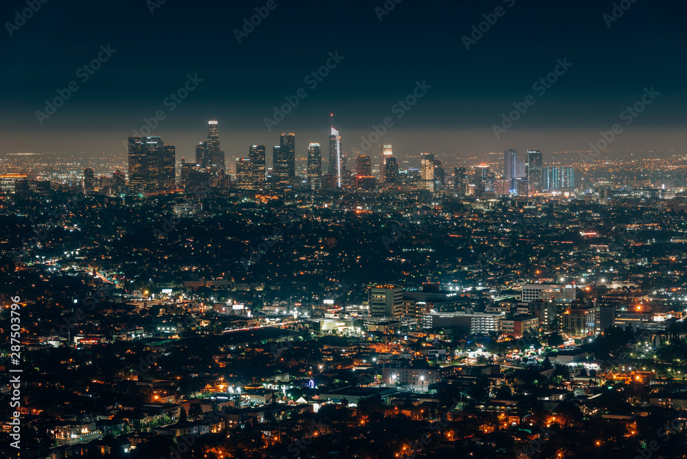 View of the downtown Los Angeles skyline, from Griffith Observatory, Los Angeles, California