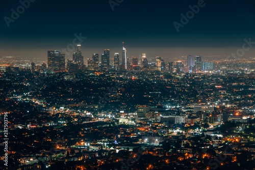 View of the downtown Los Angeles skyline, from Griffith Observatory, Los Angeles, California
