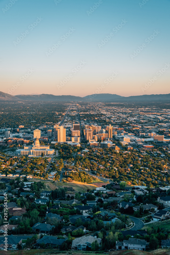View of downtown from Ensign Peak, in Salt Lake City, Utah