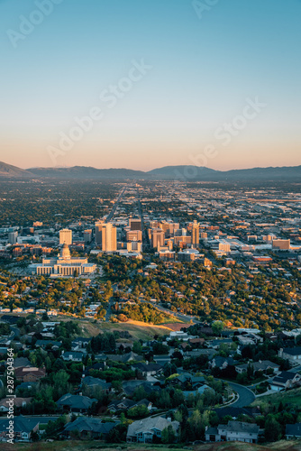 View of downtown from Ensign Peak, in Salt Lake City, Utah