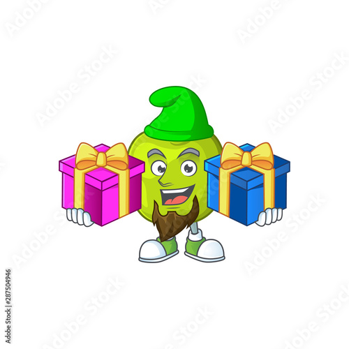 Bring two gifts granny smith apple character for health mascot