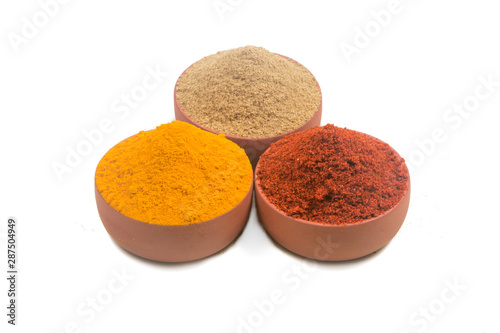 Image of spices isolated close up.