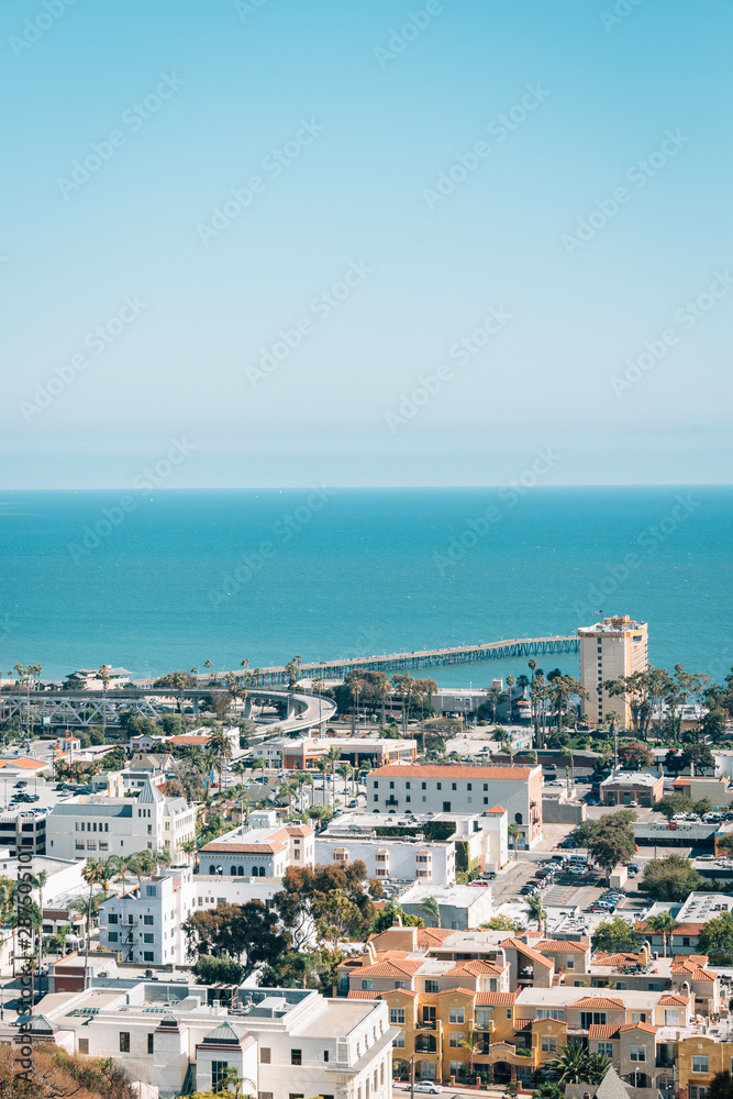 View of downtown and the Pacific Coast in Ventura, California