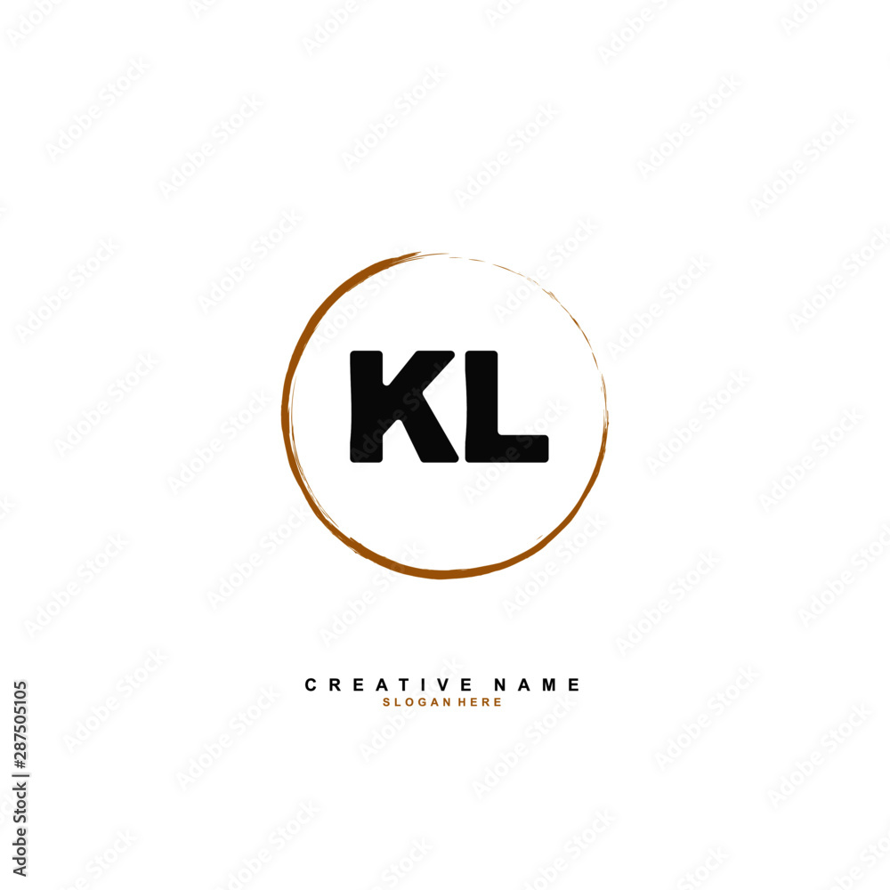 K L KL Initial logo template vector. Letter logo concept with background template.