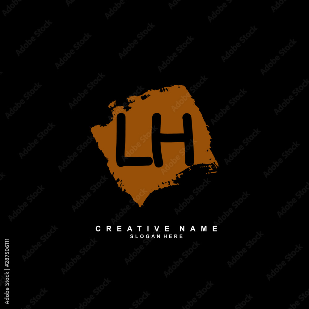 L H LH Initial logo template vector. Letter logo concept with background template.