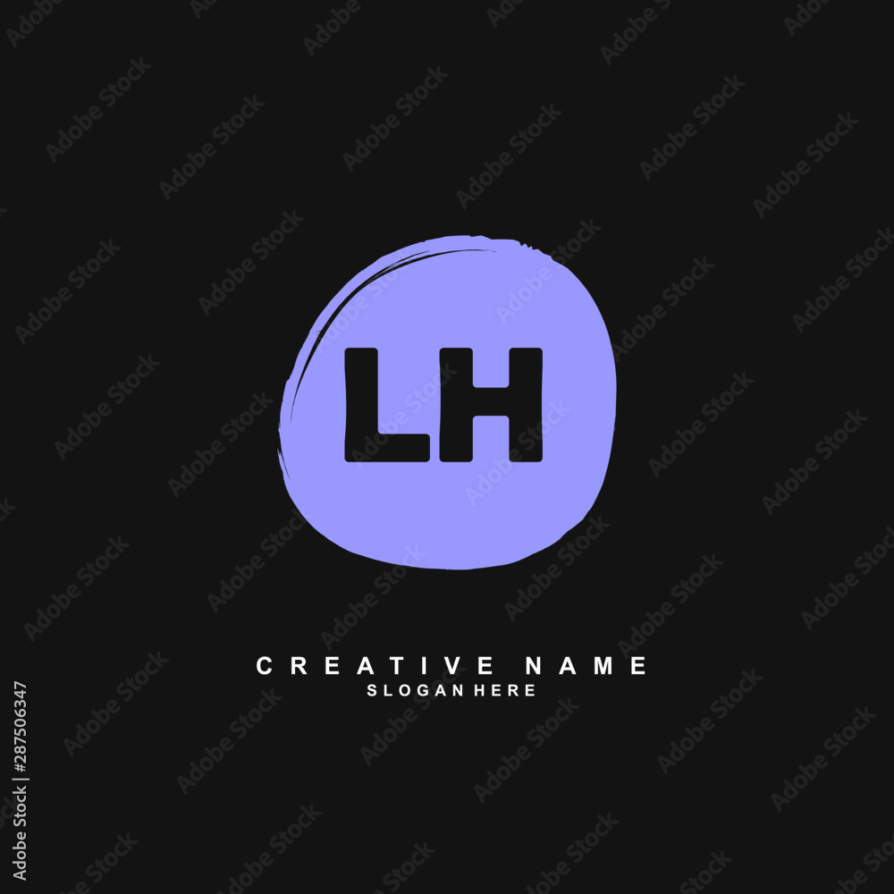 Obraz premium L H LH Initial logo template vector. Letter logo concept with background template.