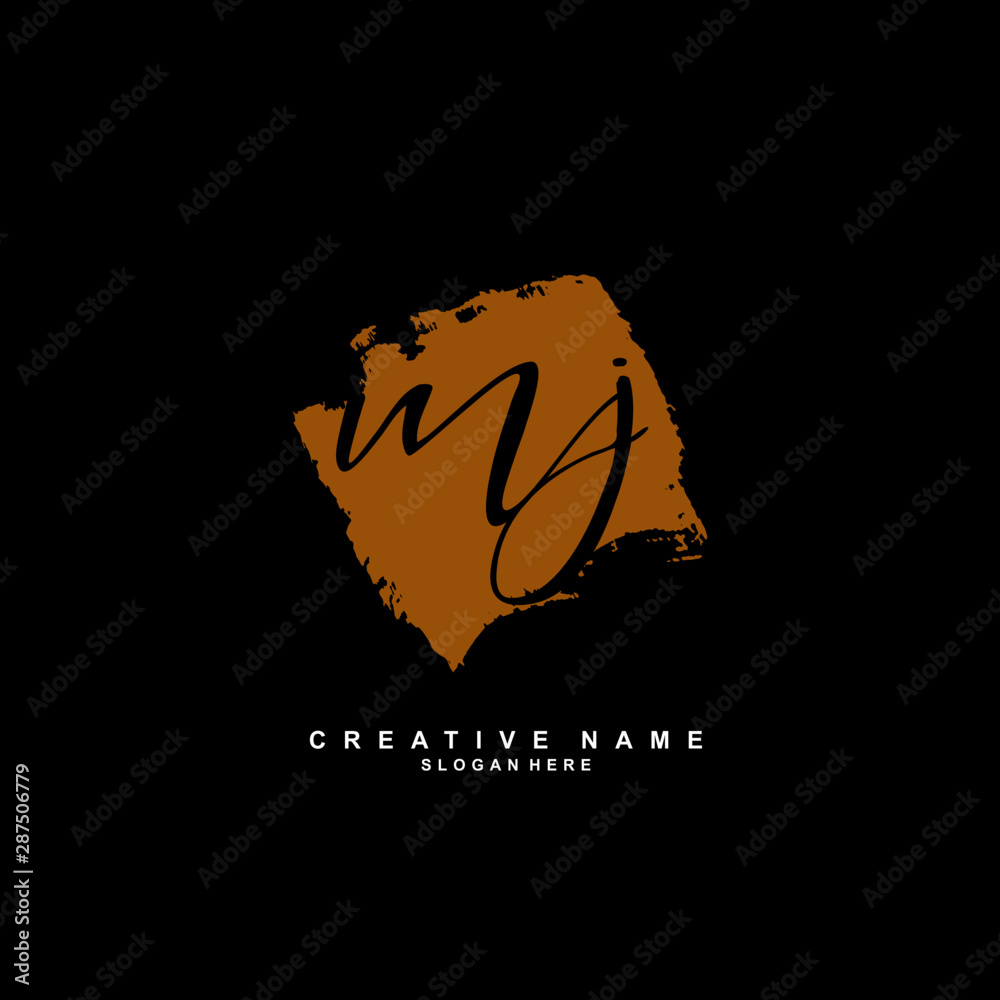 Fototapeta premium M J MJ Initial logo template vector. Letter logo concept with background template.