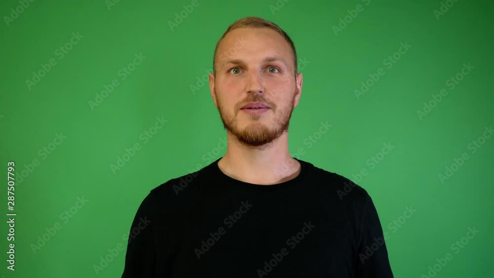 guy with a beard marvels at the chroma key guy with a beard marvels at the chroma key