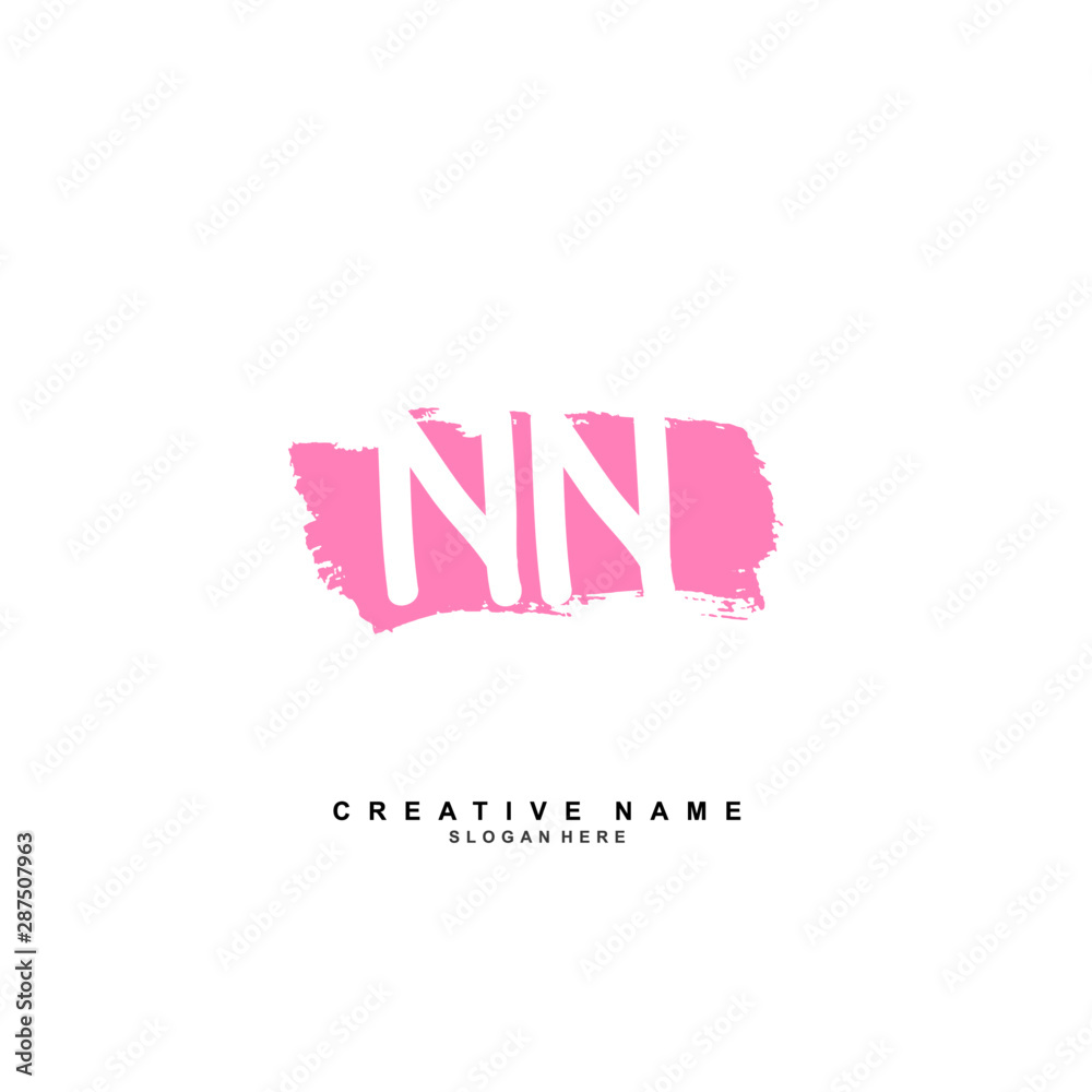 N NN Initial logo template vector. Letter logo concept with background template.