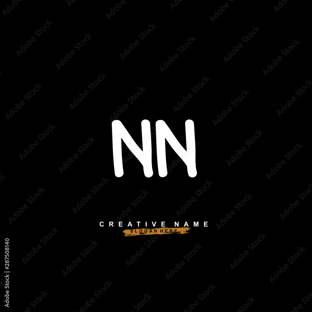 N NN Initial logo template vector. Letter logo concept with background template.