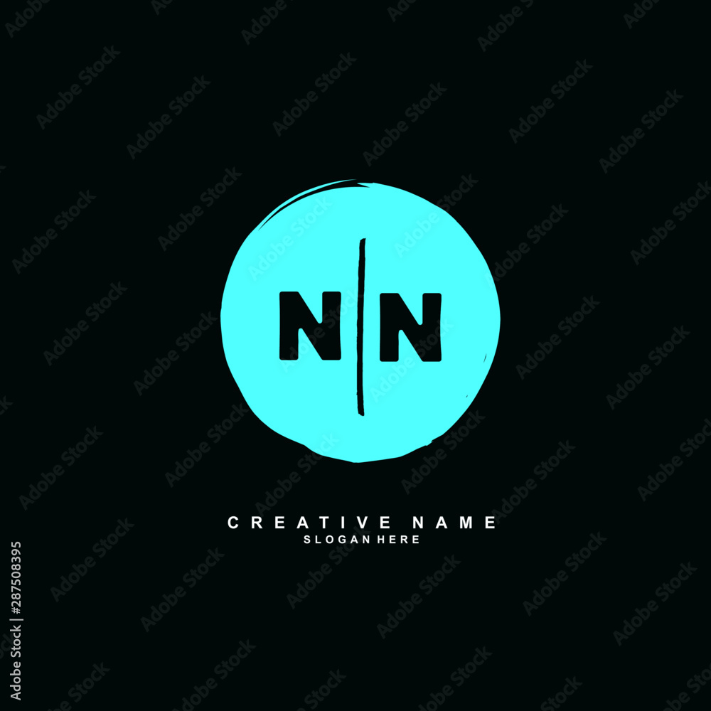 Obraz premium N NN Initial logo template vector. Letter logo concept with background template.