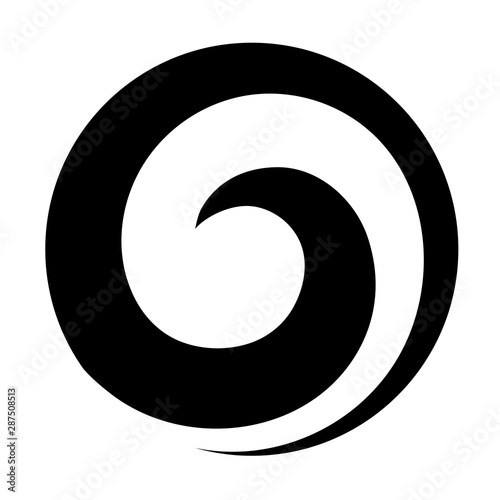 Maori koru spiral swirl for logo or icon in black photo