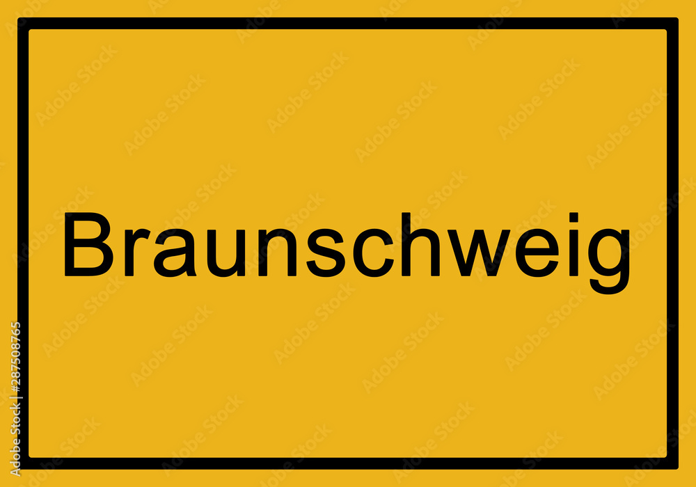 Typical german yellow city sign Braunschweig Typical german yellow city sign Braunschweig