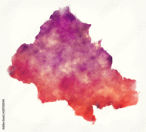 Ngounie province watercolor map of Gabon photo