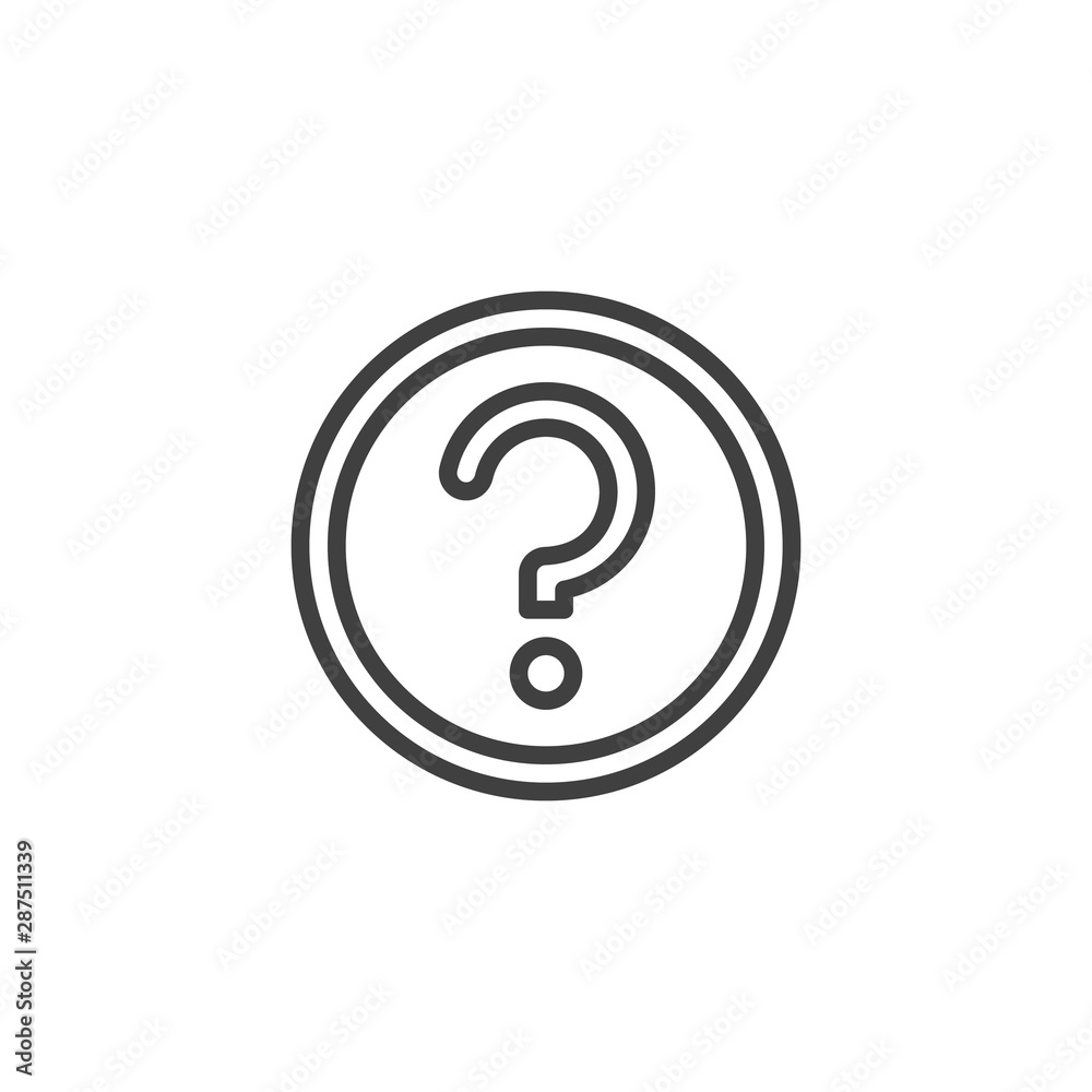 Question mark line icon. linear style sign for mobile concept and web design. Question outline vector icon. Ask, support symbol, logo illustration. Vector graphics Question mark line icon. linear style sign for mobile concept and web design. Question outline vector icon. Ask, support symbol, logo illustration. Vector graphics