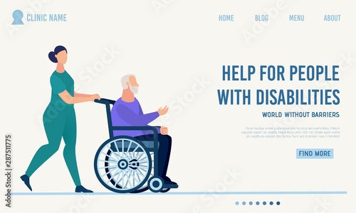 Clinic Landing Page Offer Help for Disabled People