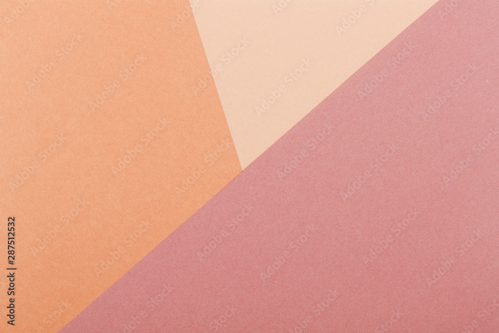 Paper Purple, yellow, orange, pastel empty background, geometrically located. Color blank for presentations, copy space.