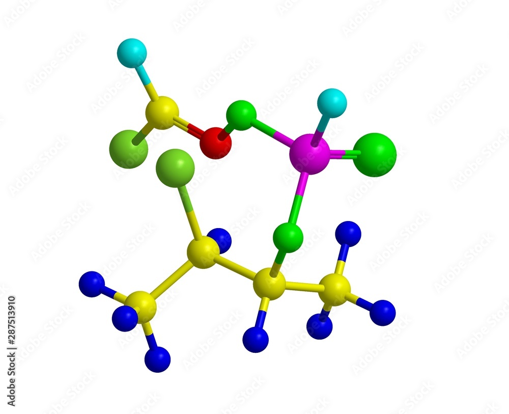 Molecular structure of Novichok A-234, 3d rendering Molecular structure of Novichok A-234, 3d rendering