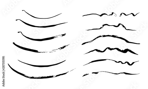 Sketch lines. Pencil textured doodle freehand line strokes chalk scribble black ink line isolated vector set. Illustration of freehand line stripe, graphite drawing