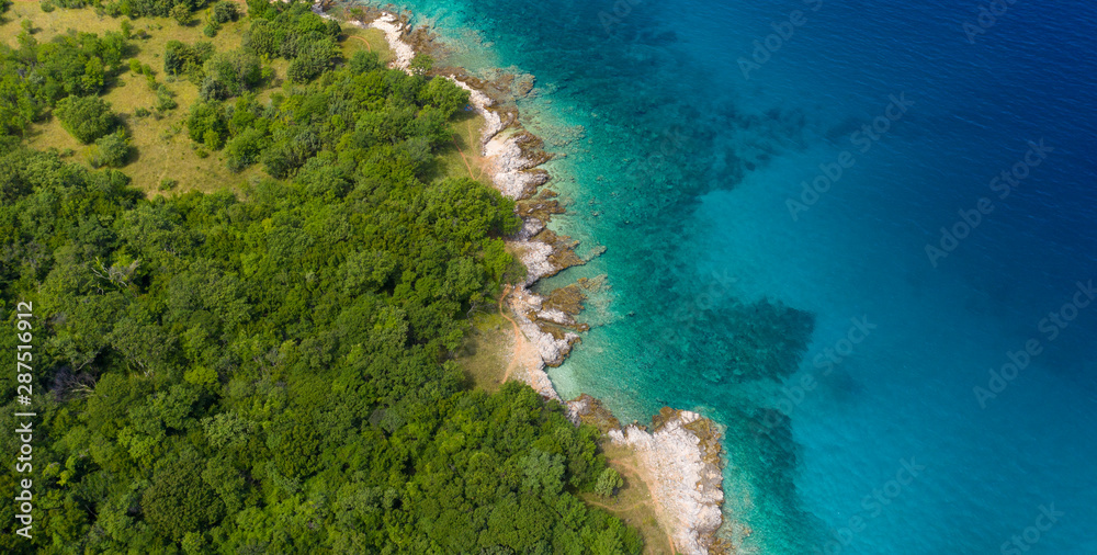 aerial view of croatia coastline, adriatic sea