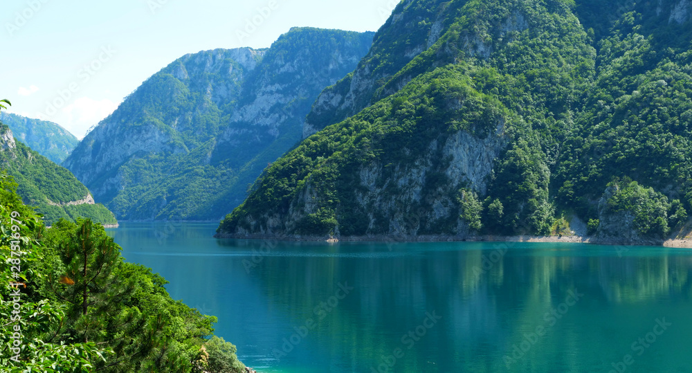 turquoise lake and green mountain, Montenegro