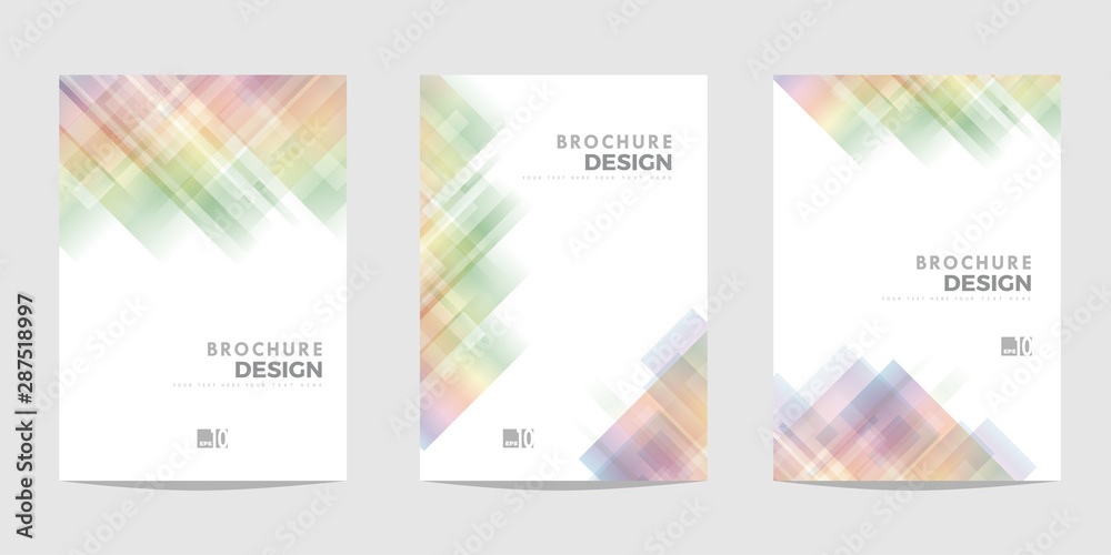 Design template for Brochure, Flyer or Depliant for business purposes. Vector geometric abstract background with diagonal squares