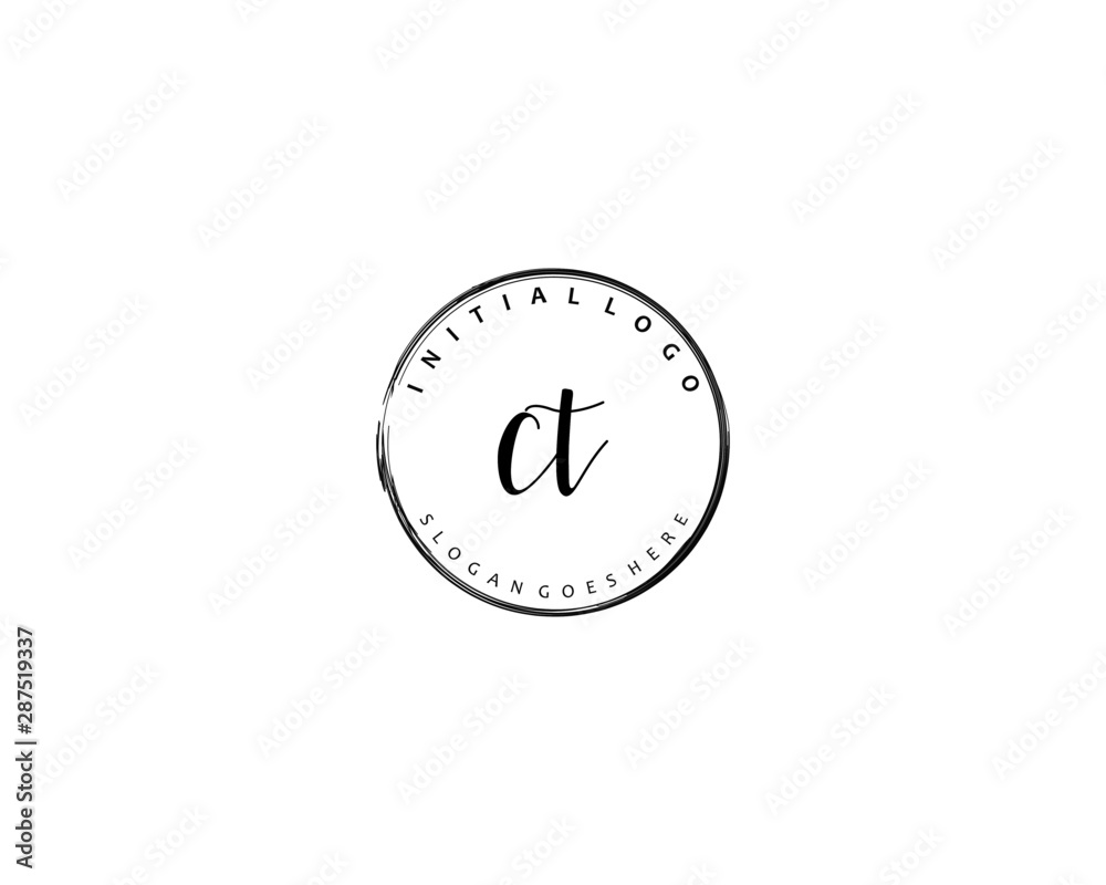 CT Initial handwriting logo vector CT Initial handwriting logo vector