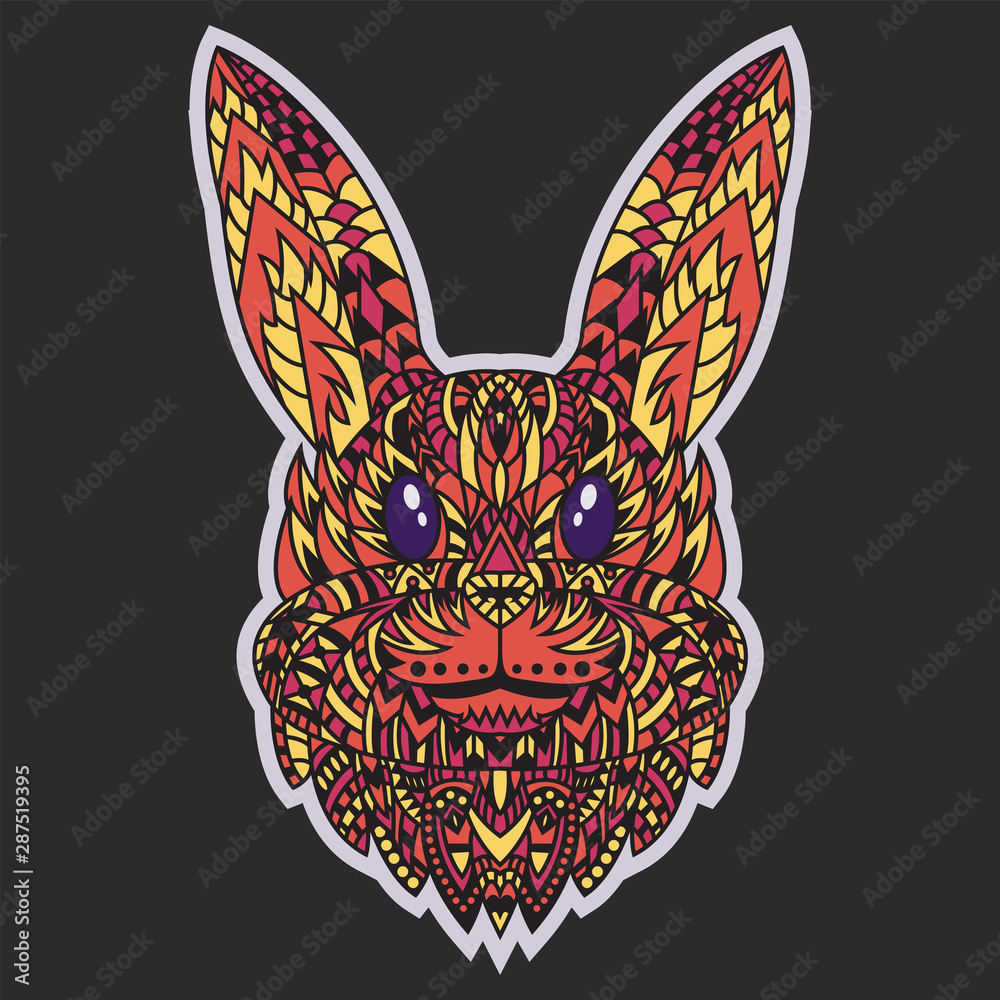 Abstract Colorful Zentangle Art Rabbit Illustration Cartoon Concept Vector. Suitable For Logo, Wallpaper, Banner, Background, Card, Book Illustration, T-Shirt Design, Sticker, Cover, etc Abstract Colorful Zentangle Art Rabbit Illustration Cartoon Concept Vector. Suitable For Logo, Wallpaper, Banner, Background, Card, Book Illustration, T-Shirt Design, Sticker, Cover, etc