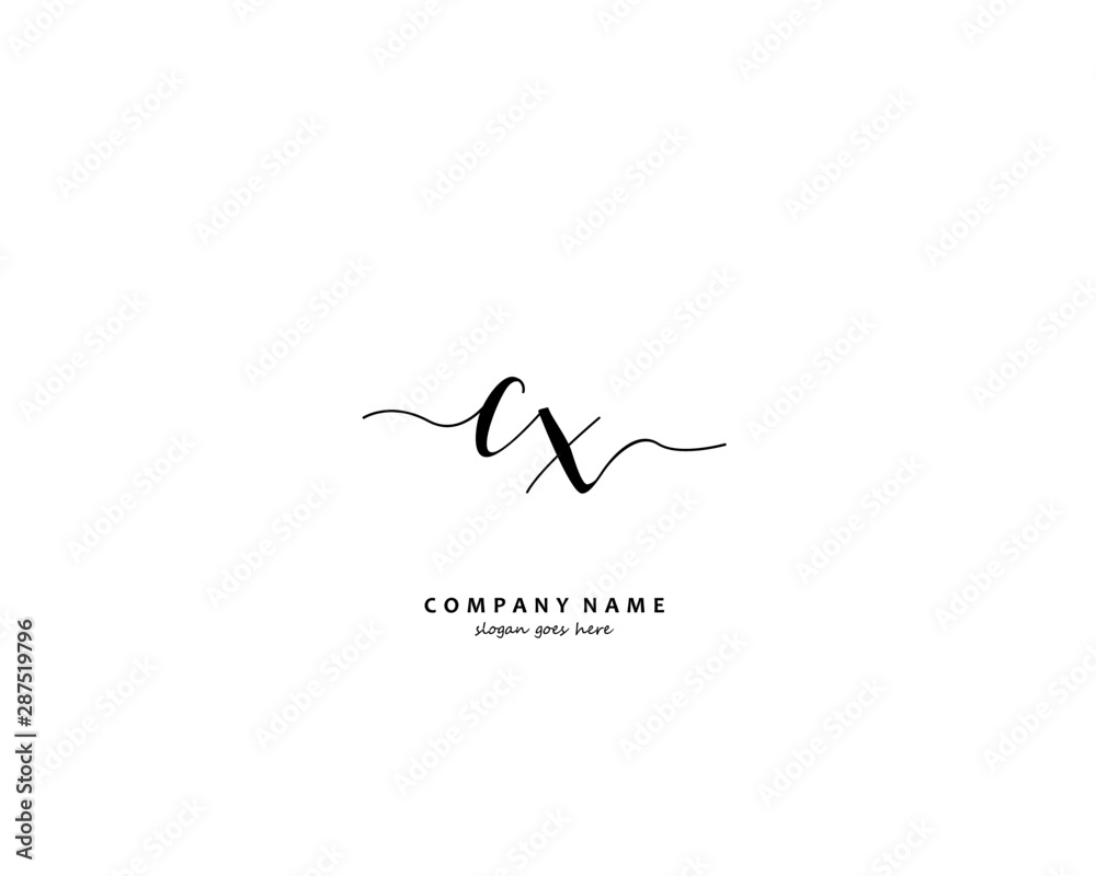 CX Initial handwriting logo vector CX Initial handwriting logo vector