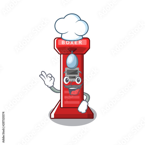Chef boxing game machine on the cartoon