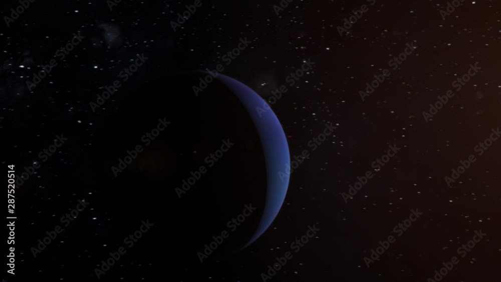 Realistic CGI Neptune Planet Fly-By.