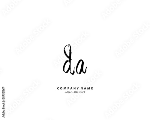DA Initial handwriting logo vector