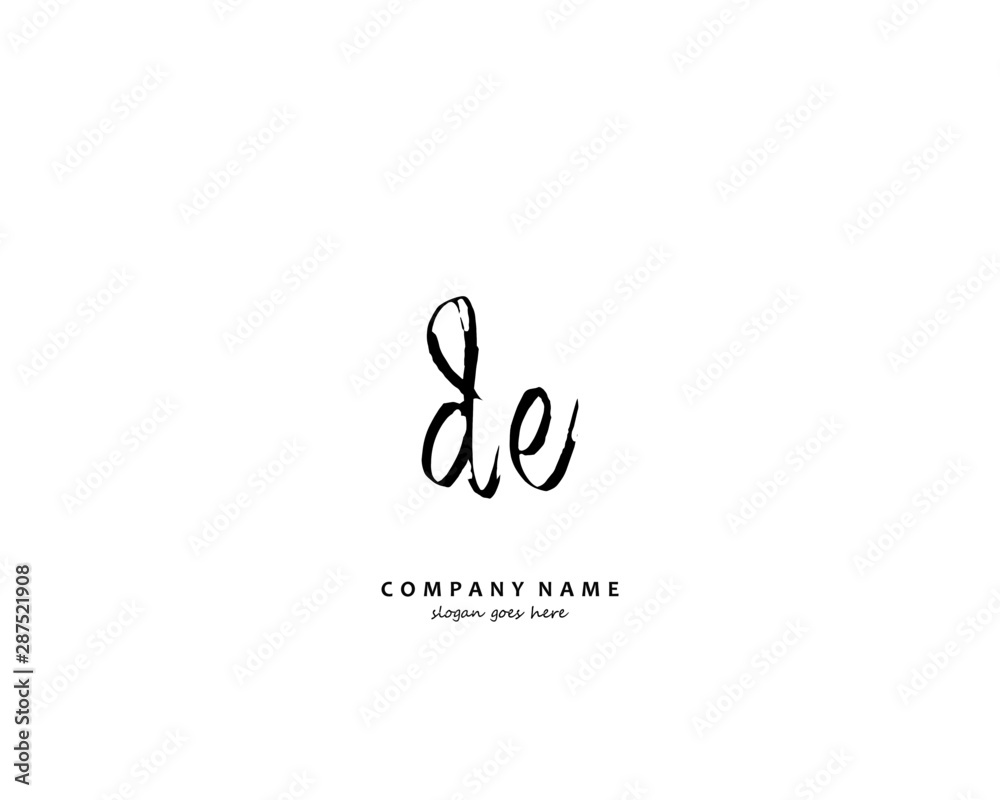 DE Initial handwriting logo vector DE Initial handwriting logo vector