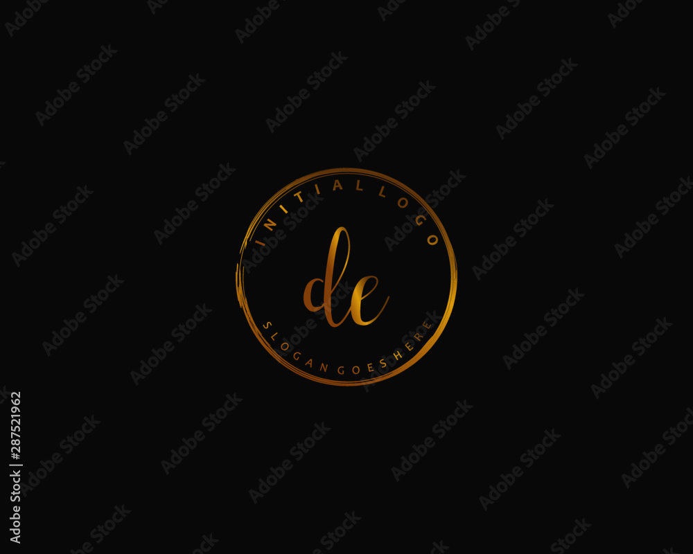 DE Initial handwriting logo vector DE Initial handwriting logo vector
