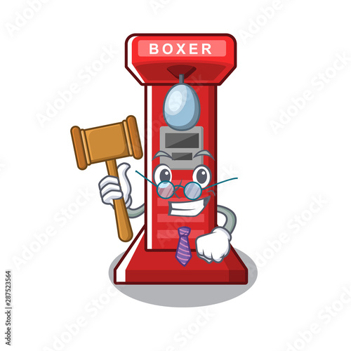 Judge boxing game machine in cartoon shape