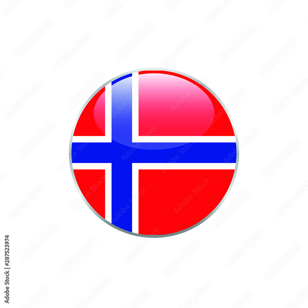 Norway round flag . closy flag of Norway - vector button. Norway round flag . closy flag of Norway - vector button.
