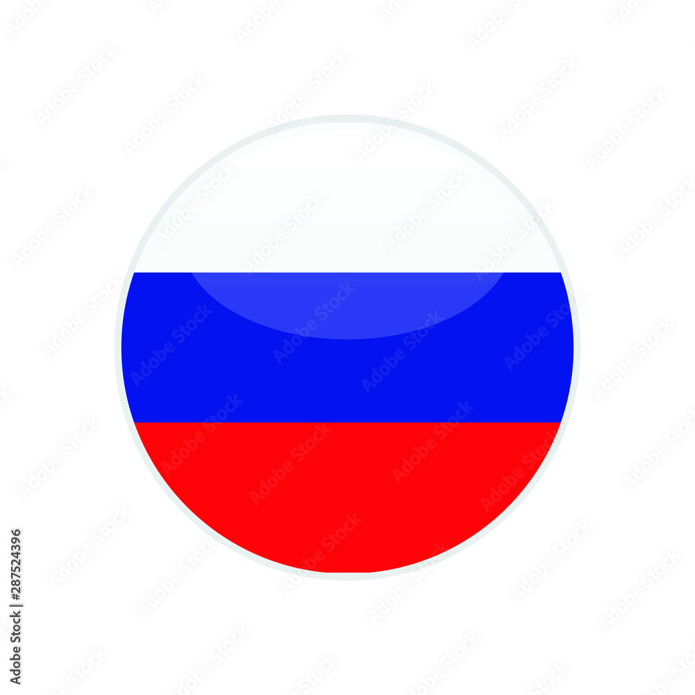 Russian round flag . closy flag of Russian - vector button. Russian round flag . closy flag of Russian - vector button.
