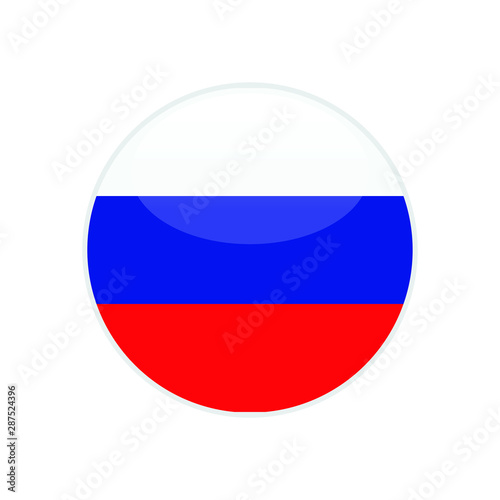 Russian round flag . closy flag of Russian - vector button. 