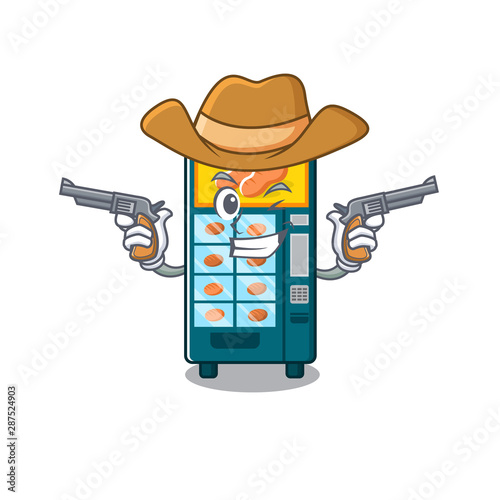 Cowboy bakery vending machine isolated the cartoon