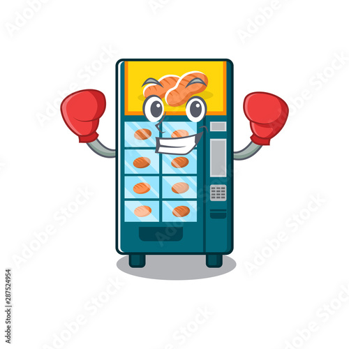 Boxing bakery vending machine isolated the cartoon
