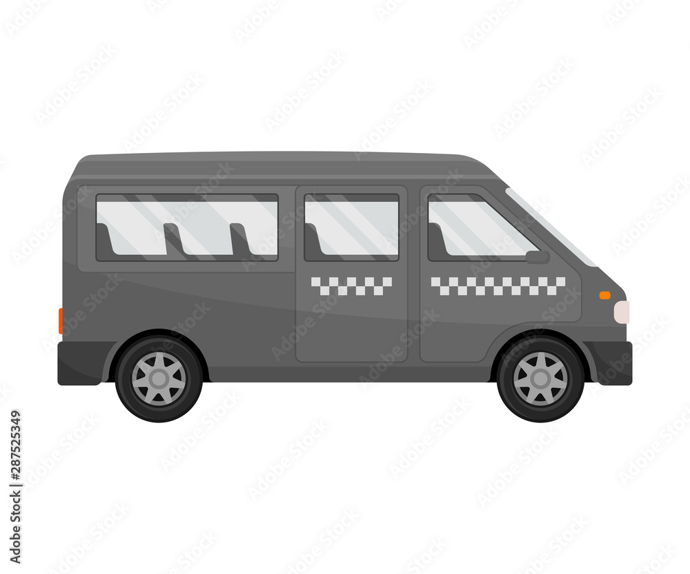 Taxi minibus. Vector illustration on a white background.