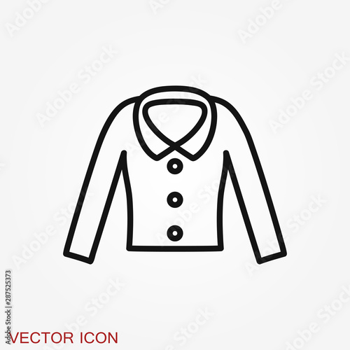 Woman blouse icon, tunic flat vector illustration