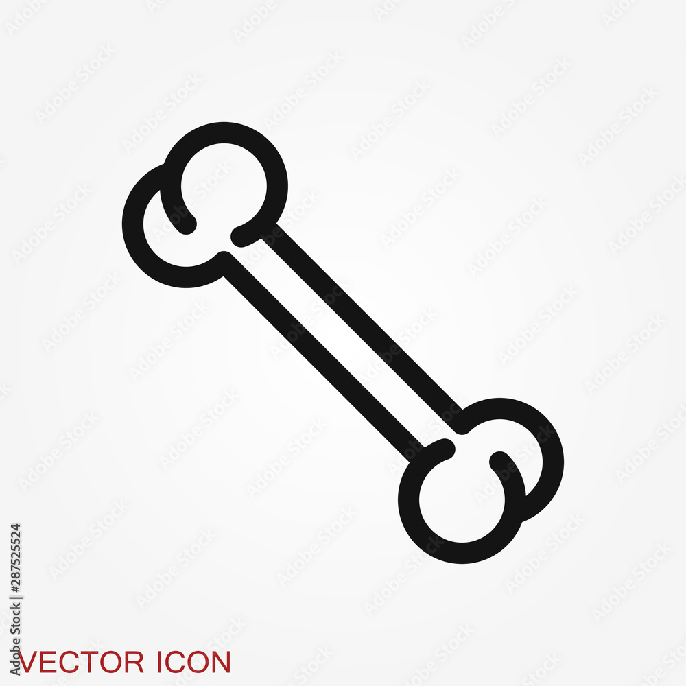 Bone flat icon. Single high quality symbol Bone flat icon. Single high quality symbol