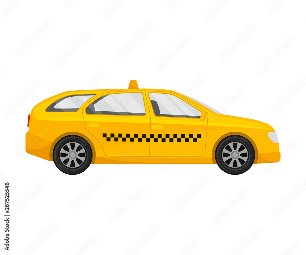 Passenger taxi. Vector illustration on a white background.