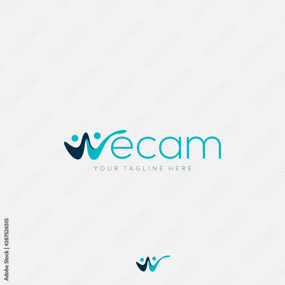 abstract logo for initial w in we cam for together abstract logo for initial w in we cam for together
