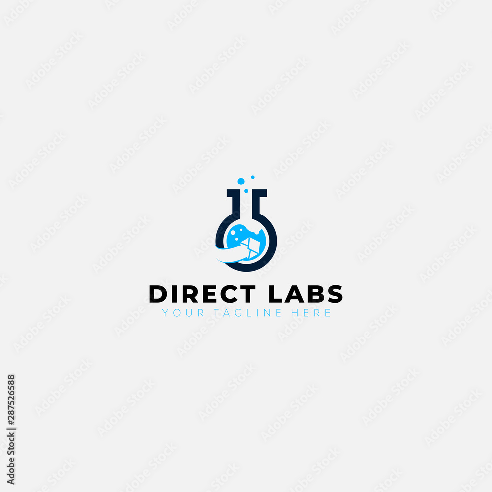 Direct Labs Logo Designs with glass and mail modern logo Direct Labs Logo Designs with glass and mail modern logo